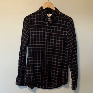 Fjallraven Ovik Navy Regular Fit Check Button-Down Shirt